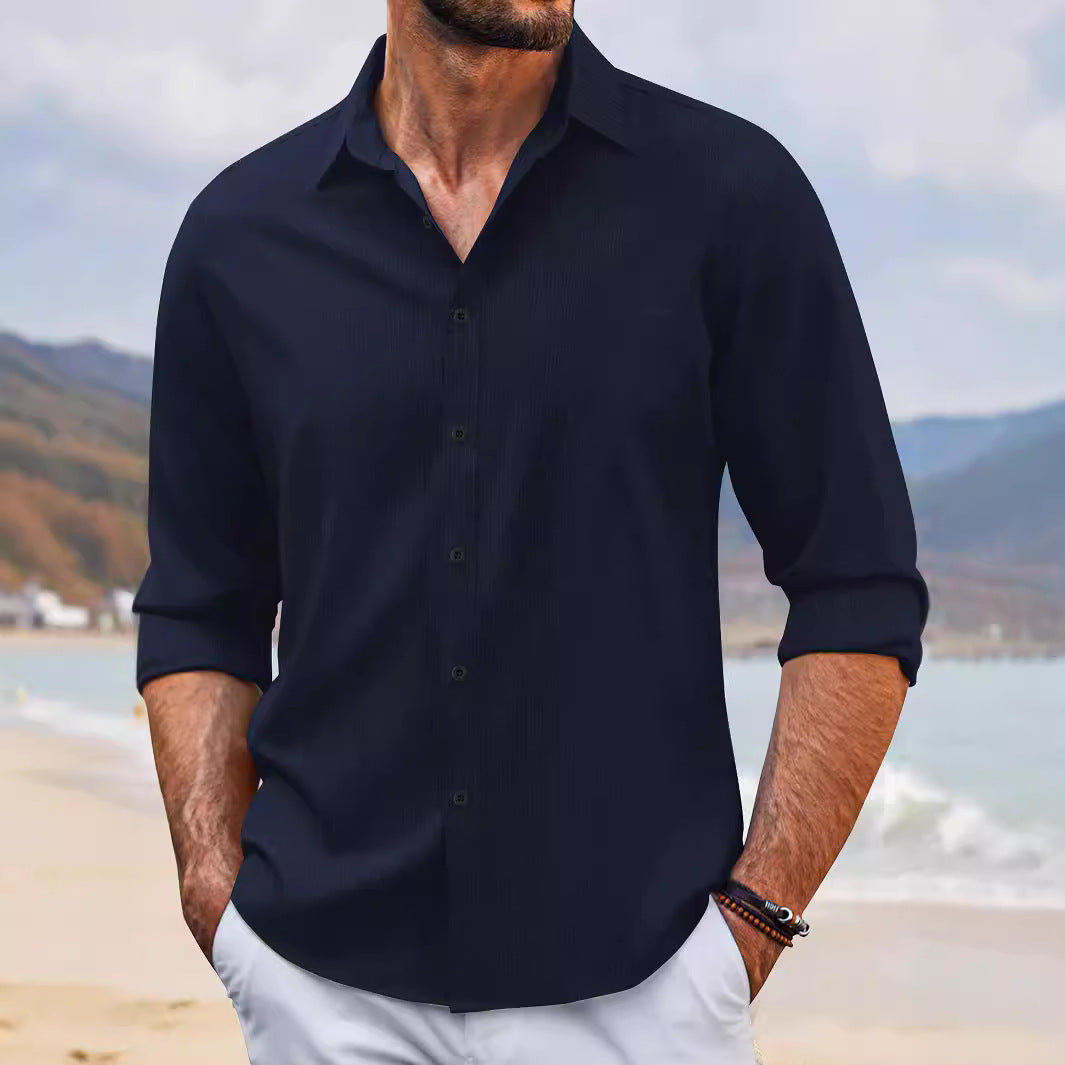 Lapel Long Sleeve Shirt